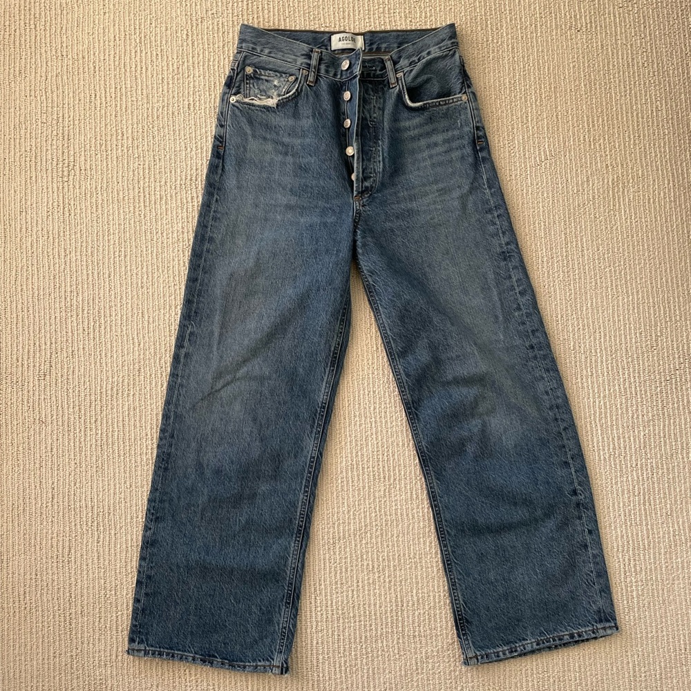 AGOLDE high rise wide leg crop jeans
